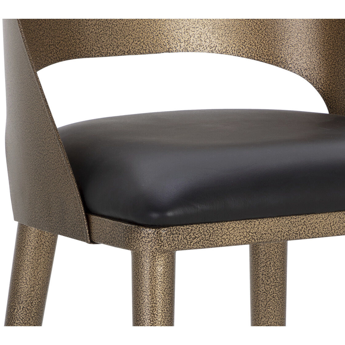 Dezirae 41 inch Antique Brass / Charcoal Black Leather Barstool